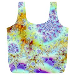 Golden Violet Sea Shells, Abstract Ocean Reusable Bag (XL) from ZippyPress Back