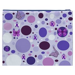 Purple Awareness Dots Cosmetic Bag (XXXL) from ZippyPress Back