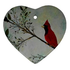 Sweet Red Cardinal Heart Ornament (Two Sides) from ZippyPress Back