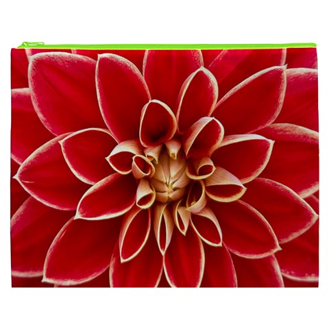 Red Dahila Cosmetic Bag (XXXL) from ZippyPress Front