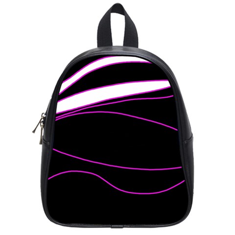 Purple, white and black lines School Bags (Small)  from ZippyPress Front