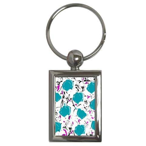 Cyan roses Key Chains (Rectangle)  from ZippyPress Front