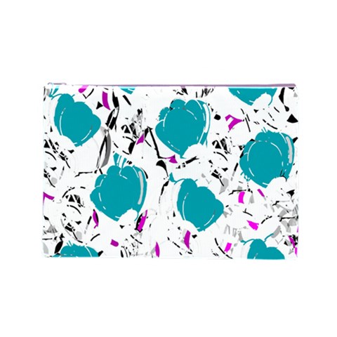 Cyan roses Cosmetic Bag (Large)  from ZippyPress Front