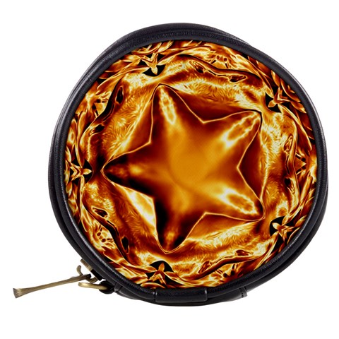 Elegant Gold Copper Shiny Elegant Christmas Star Mini Makeup Bags from ZippyPress Back