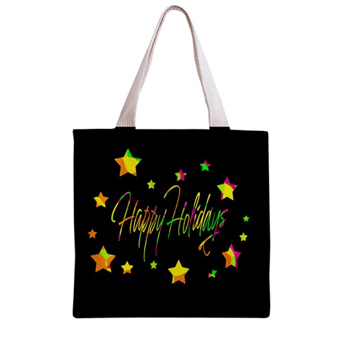 Happy Holidays 4 Zipper Grocery Tote Bag from ZippyPress Back