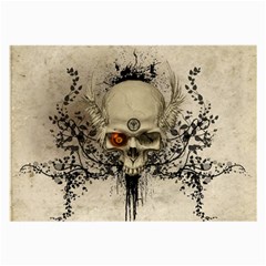 Awesome Skull With Flowers And Grunge Large Glasses Cloth (2 Front