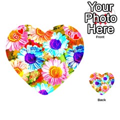 Colorful Daisy Garden Playing Cards 54 (Heart)  from ZippyPress Front - Heart6