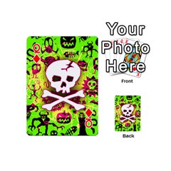 Queen Deathrock Skull & Crossbones Playing Cards 54 Designs (Mini) from ZippyPress Front - DiamondQ