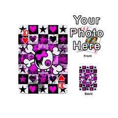 Emo Scene Girl Skull Playing Cards 54 Designs (Mini) from ZippyPress Front - Heart10
