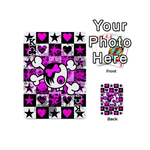 King Emo Scene Girl Skull Playing Cards 54 Designs (Mini) from ZippyPress Front - ClubK