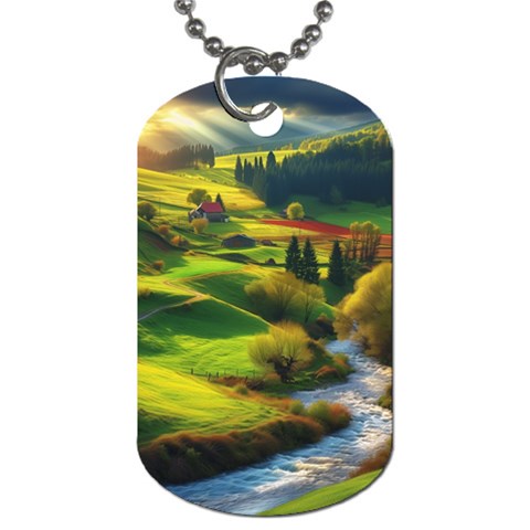 Countryside Landscape Nature Dog Tag (Two Sides) from ZippyPress Front