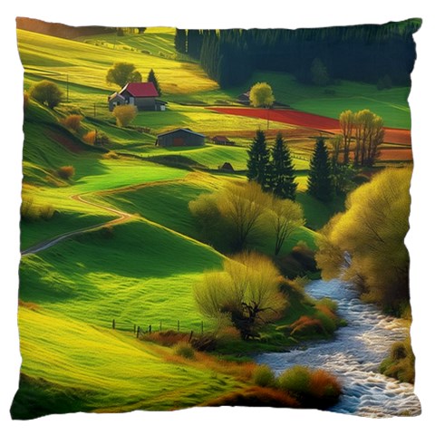 Countryside Landscape Nature Large Cushion Case (Two Sides) from ZippyPress Back
