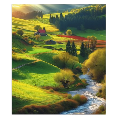 Countryside Landscape Nature Duvet Cover Double Side (California King Size) from ZippyPress Back