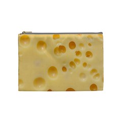 Cheese Texture, Yellow Cheese Background Cosmetic Bag (Medium) from ZippyPress Front