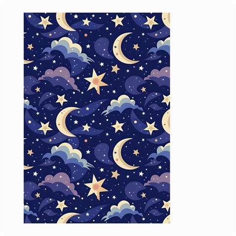 Night Moon Seamless Background Stars Sky Clouds Texture Pattern Small Garden Flag (Two Sides) from ZippyPress Back