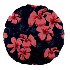5902244 Pink Blue Illustrated Pattern Flowers Square Pillow Large 18  Premium Round Cushions from ZippyPress Front