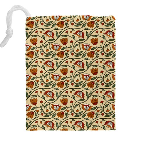 Floral Design Drawstring Pouch (4XL) from ZippyPress Back