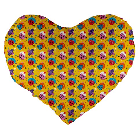 Heart Diamond Pattern Large 19  Premium Flano Heart Shape Cushions from ZippyPress Back