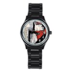 Abstract  Stainless Steel Round Watch