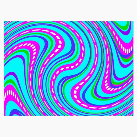 Swirls Pattern Design Bright Aqua Roll Up Canvas Pencil Holder (M) from ZippyPress Front