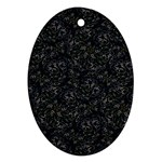 Midnight Blossom Elegance Black Backgrond Ornament (Oval)