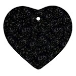 Midnight Blossom Elegance Black Backgrond Ornament (Heart)