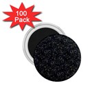 Midnight Blossom Elegance Black Backgrond 1.75  Magnets (100 pack) 
