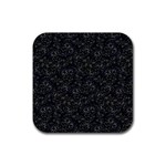 Midnight Blossom Elegance Black Backgrond Rubber Coaster (Square)