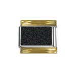 Midnight Blossom Elegance Black Backgrond Gold Trim Italian Charm (9mm)