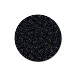 Midnight Blossom Elegance Black Backgrond Rubber Round Coaster (4 pack)