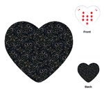 Midnight Blossom Elegance Black Backgrond Playing Cards Single Design (Heart)