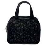 Midnight Blossom Elegance Black Backgrond Classic Handbag (One Side)
