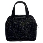 Midnight Blossom Elegance Black Backgrond Classic Handbag (Two Sides)