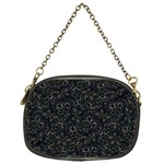 Midnight Blossom Elegance Black Backgrond Chain Purse (One Side)