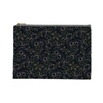 Midnight Blossom Elegance Black Backgrond Cosmetic Bag (Large)