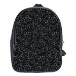 Midnight Blossom Elegance Black Backgrond School Bag (Large)