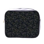 Midnight Blossom Elegance Black Backgrond Mini Toiletries Bag (One Side)