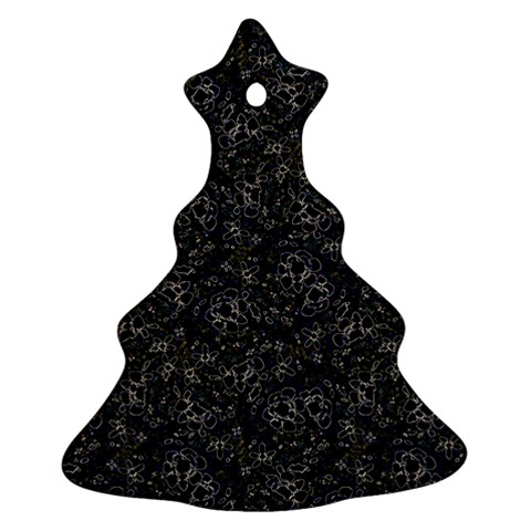 Midnight Blossom Elegance Black Backgrond Ornament (Christmas Tree)  from ZippyPress Front