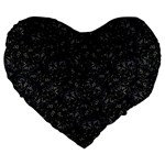 Midnight Blossom Elegance Black Backgrond Large 19  Premium Heart Shape Cushions