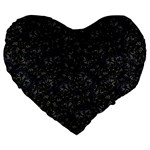 Midnight Blossom Elegance Black Backgrond Large 19  Premium Flano Heart Shape Cushions