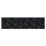 Midnight Blossom Elegance Black Backgrond Oblong Satin Scarf (16  x 60 )