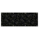 Midnight Blossom Elegance Black Backgrond Banner and Sign 8  x 3 