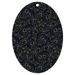 Midnight Blossom Elegance Black Backgrond UV Print Acrylic Ornament Oval