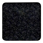 Midnight Blossom Elegance Black Backgrond Square Glass Fridge Magnet (4 pack)