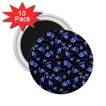 Stylized Floral Intricate Pattern Design Black Backgrond 2.25  Magnets (10 pack) 
