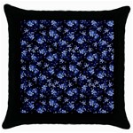 Stylized Floral Intricate Pattern Design Black Backgrond Throw Pillow Case (Black)