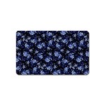 Stylized Floral Intricate Pattern Design Black Backgrond Magnet (Name Card)