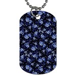 Stylized Floral Intricate Pattern Design Black Backgrond Dog Tag (One Side)