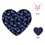 Stylized Floral Intricate Pattern Design Black Backgrond Playing Cards Single Design (Heart)