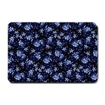 Stylized Floral Intricate Pattern Design Black Backgrond Small Doormat
